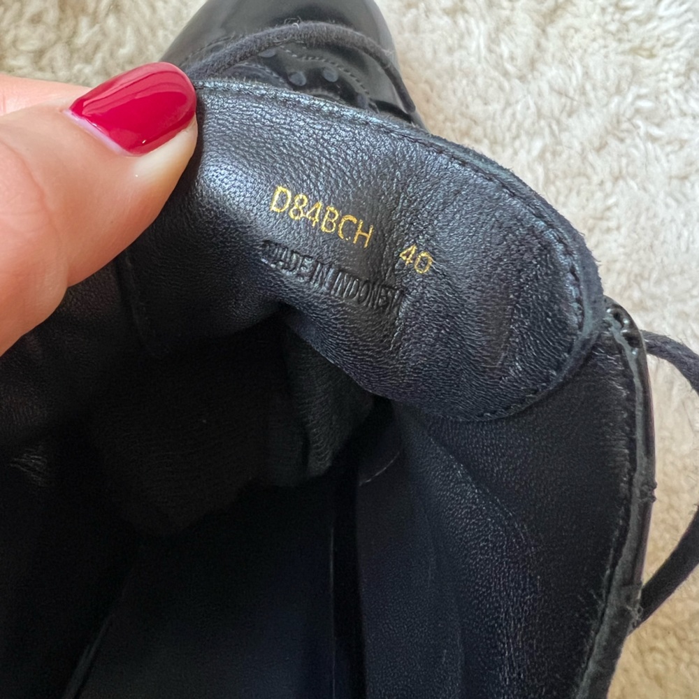 GEOX Italian genuine leather Oxford Heels - Black - Picture 6 of 10